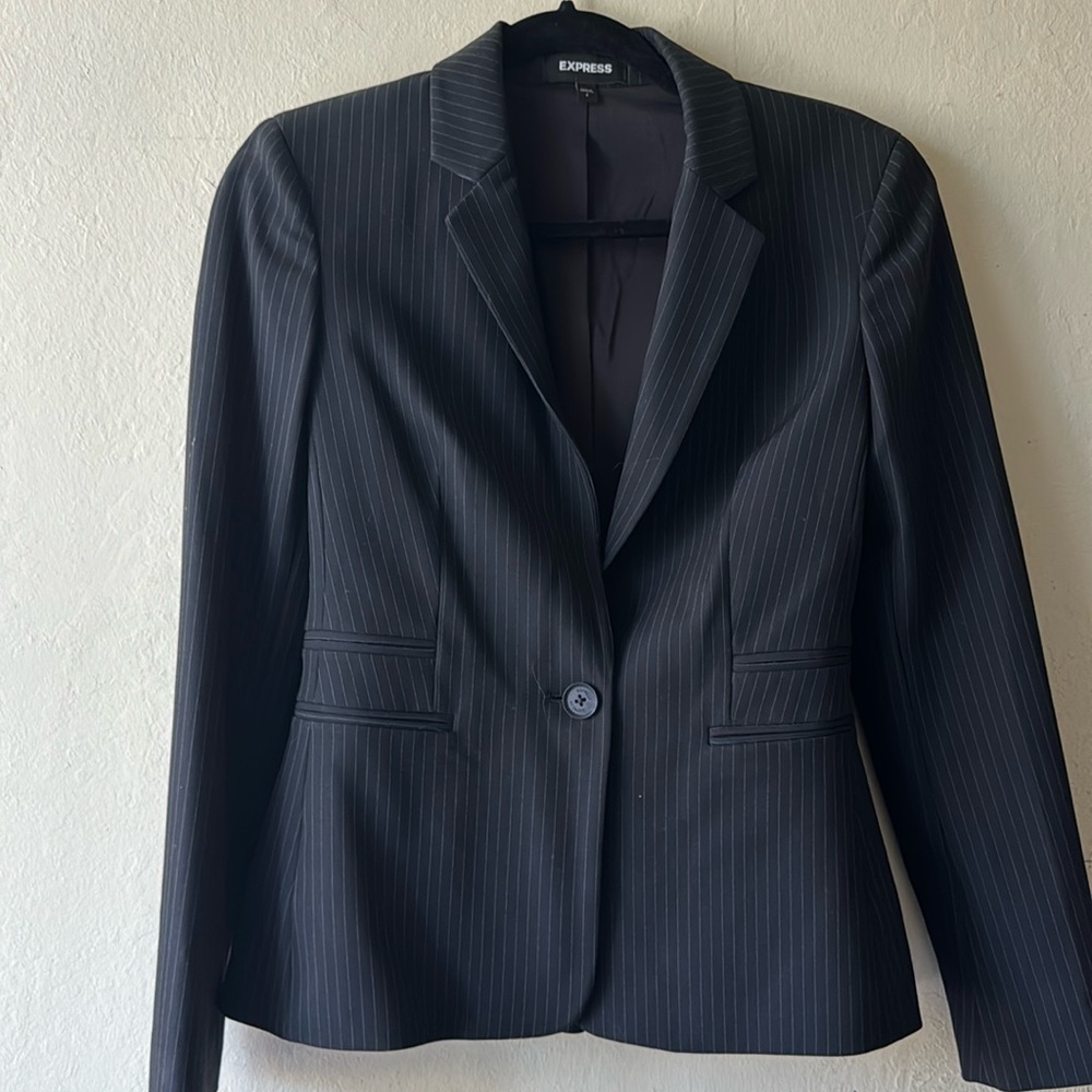 Express Black Pinstripe Blazer Size 4